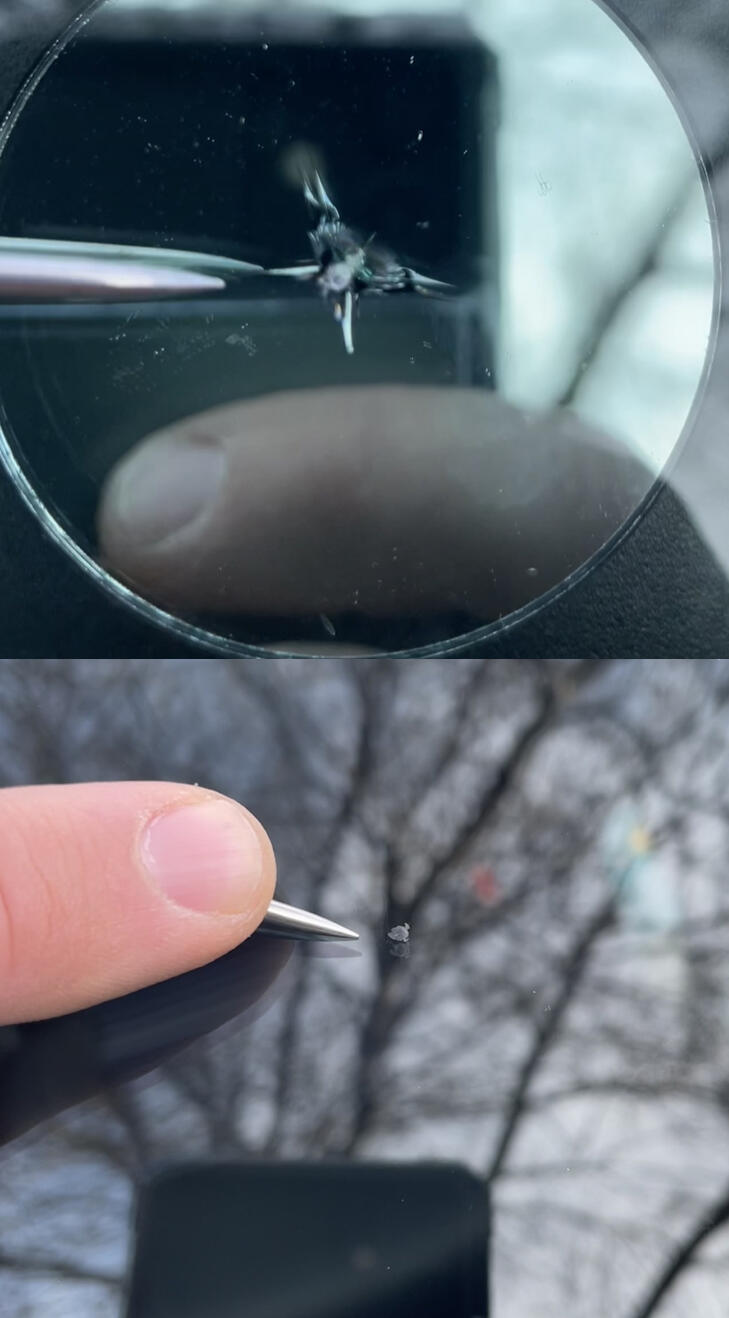 Before and After Photo Rock Chip Repair
